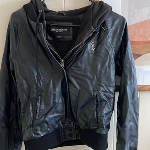 Obey unisex faux leather jacket